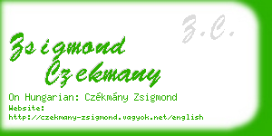 zsigmond czekmany business card